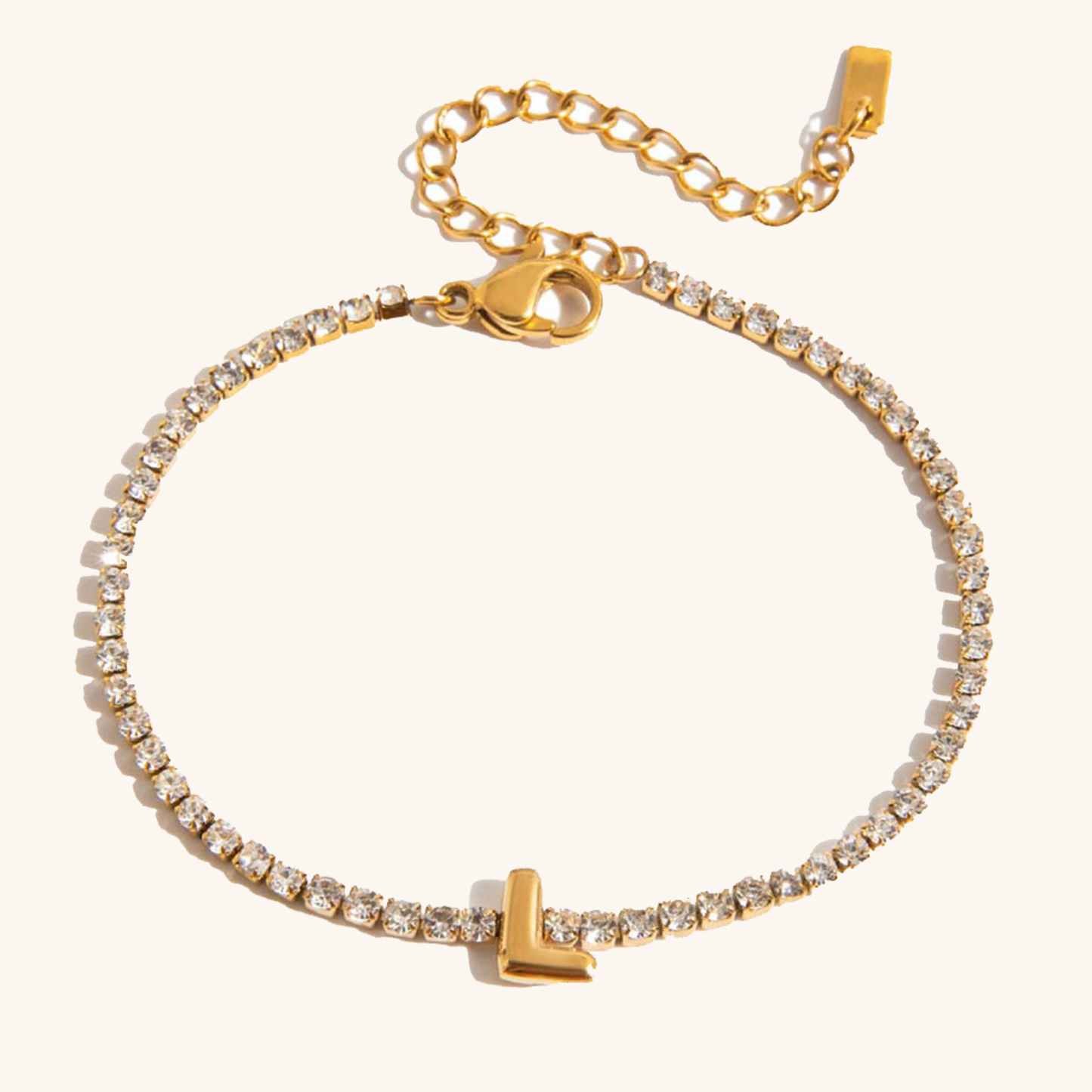 Avaria Bubble Letter Tennis Bracelet 26