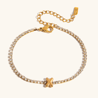 Avaria Bubble Letter Tennis Bracelet 27