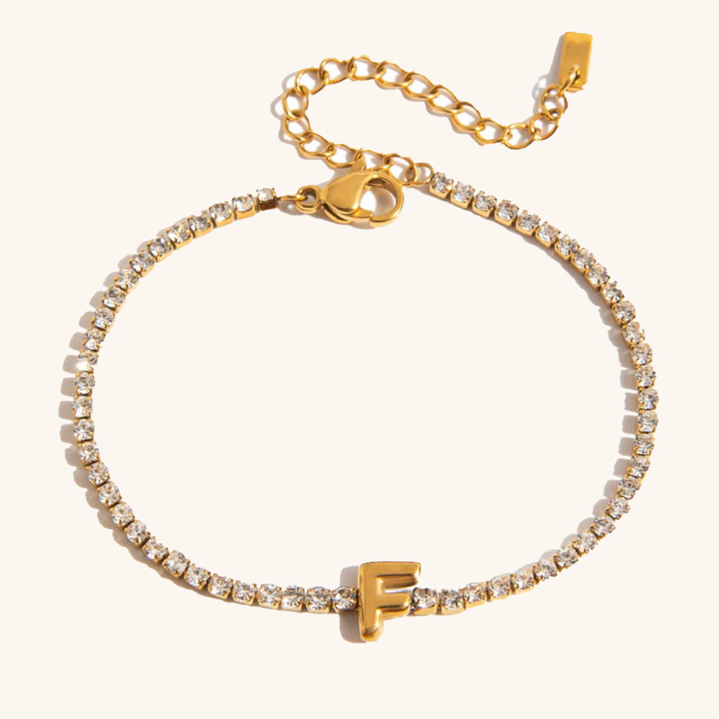 Avaria Bubble Letter Tennis Bracelet 8