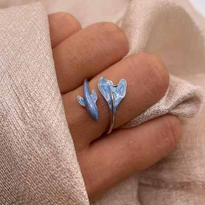 Blue Whale Adjustable 925 Sterling Silver Ring