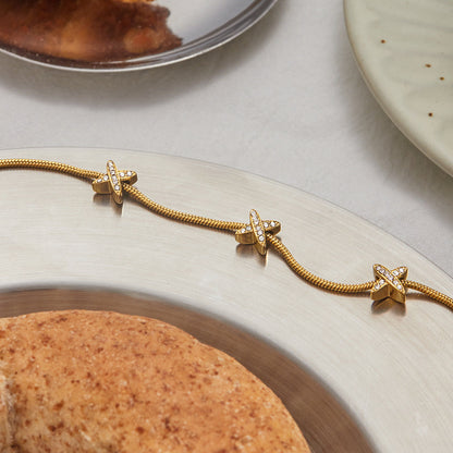Brienne Diamond Cross Herringbone Bracelet 5