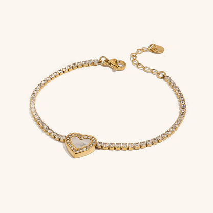 Cameron Diamond Heart Tennis Bracelet 0