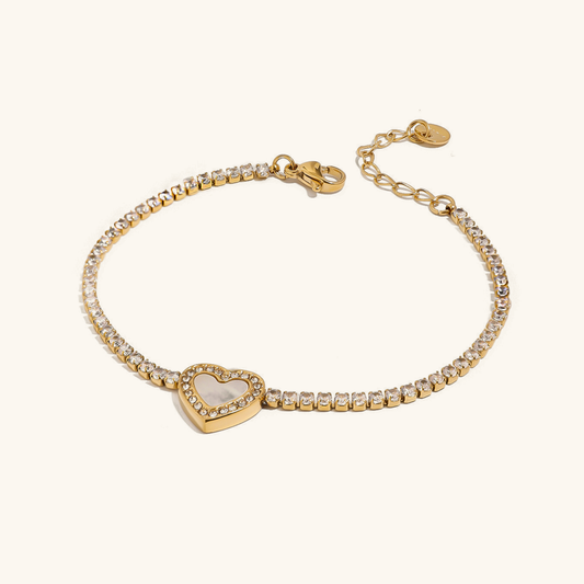 Cameron Diamond Heart Tennis Bracelet 0