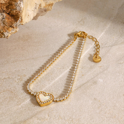 Cameron Diamond Heart Tennis Bracelet 1