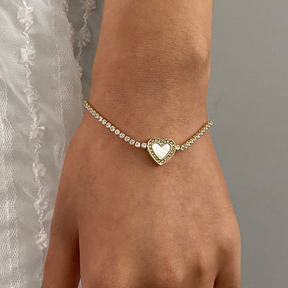 Cameron Diamond Heart Tennis Bracelet 4