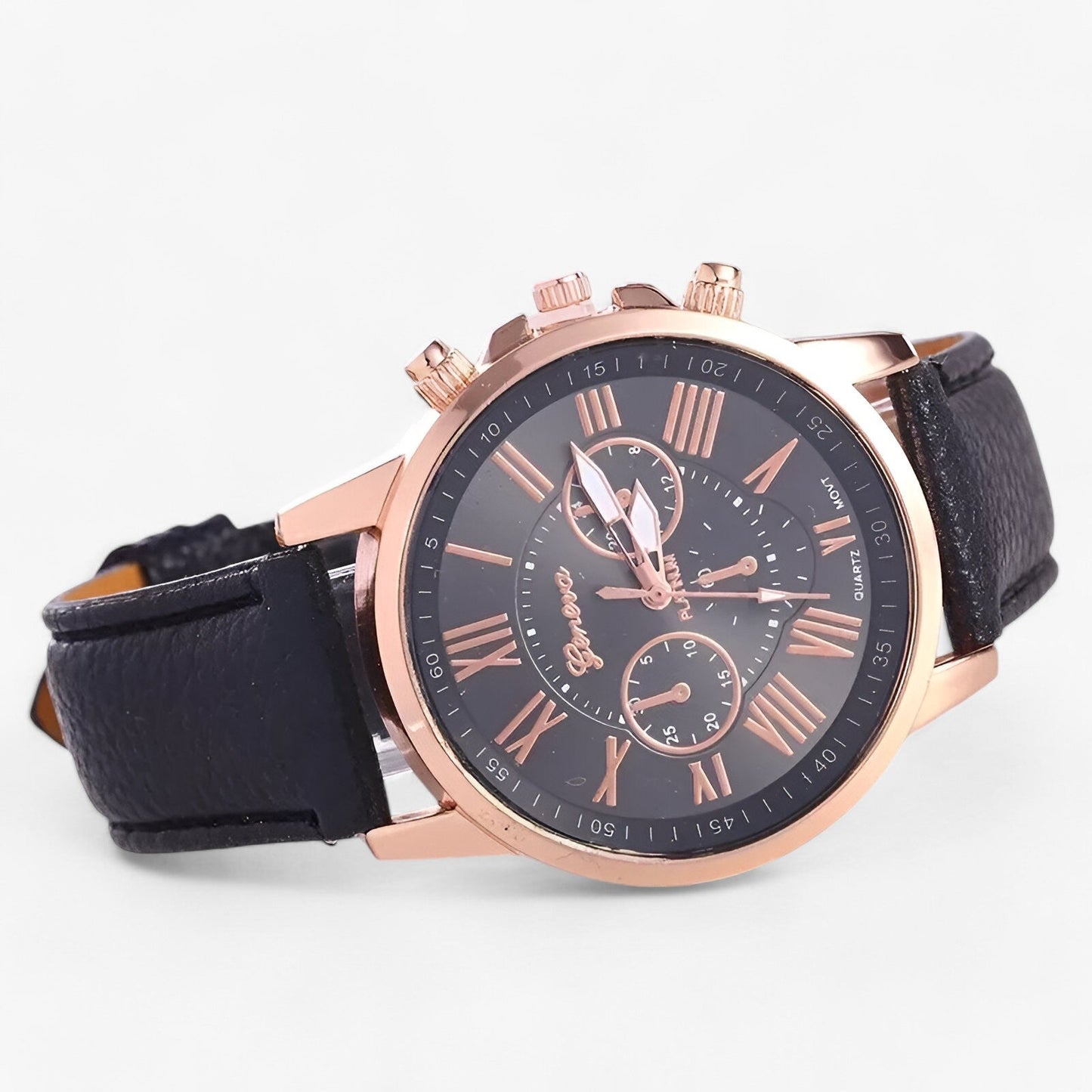 Camille Womens Waterproof Leather Strap Watch 42mm