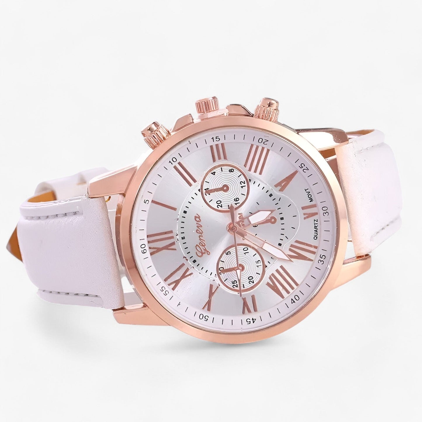 Camille Womens Waterproof Leather Strap Watch 42mm
