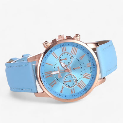 Camille Womens Waterproof Leather Strap Watch 42mm