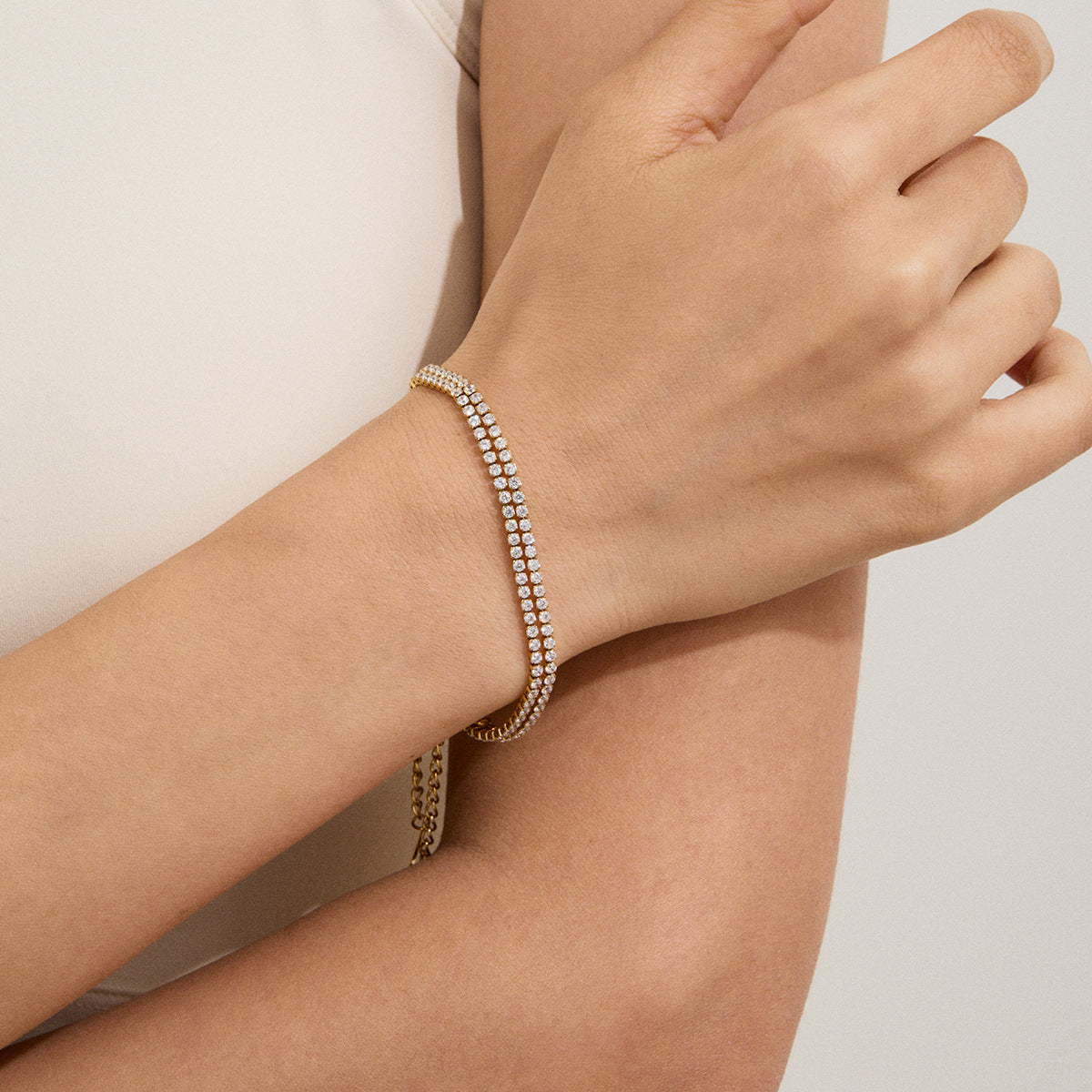 Celene Layered Tennis Bracelet 1