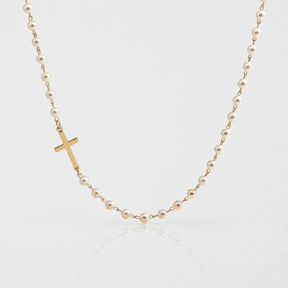 Pearl Cross Necklace