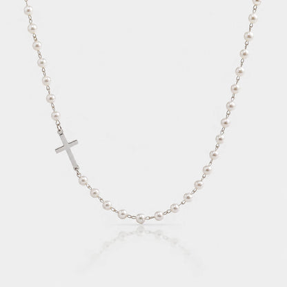 Pearl Cross Necklace