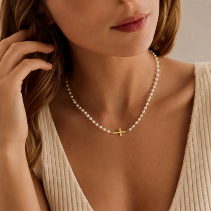 Pearl Cross Necklace