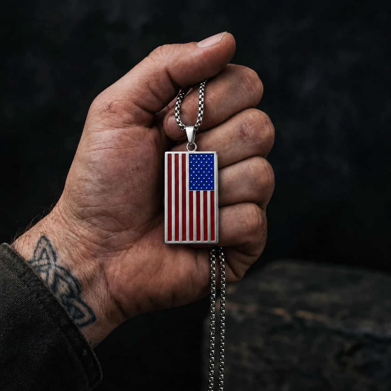 US Flag Necklace