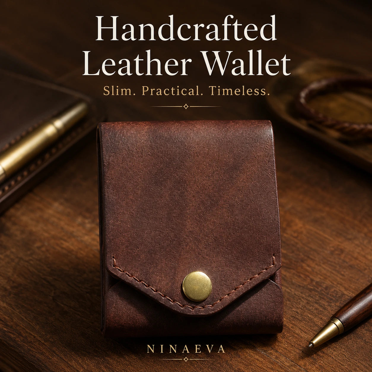 Retro Wallet Men's Design Creative Pen Card Holder