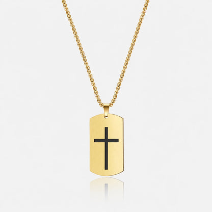 Cross Plate Necklace