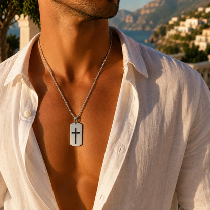 Cross Plate Necklace