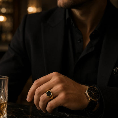 Onyx Gold Ring