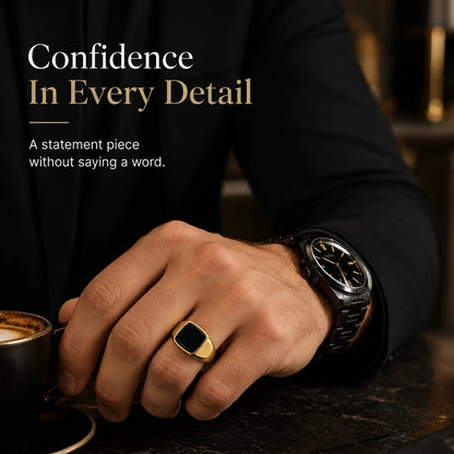 Onyx Gold Ring