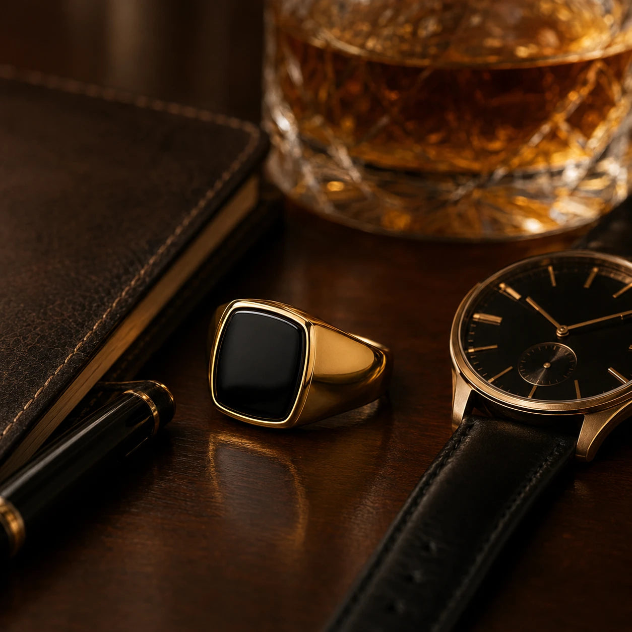 Onyx Gold Ring