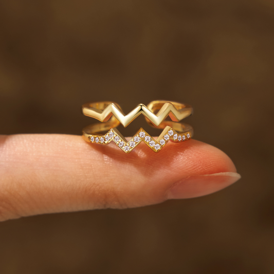 Double Highs&Lows Ring Gold 0