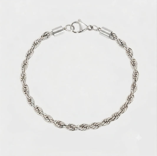Silver Rope Chain Bracelet