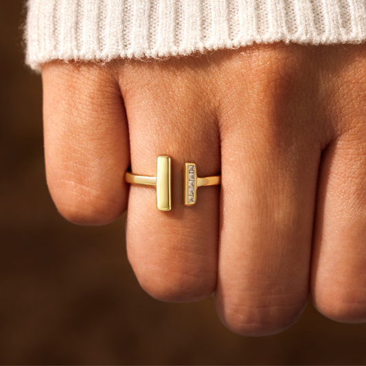 Gold Thick & Thin Ring 0
