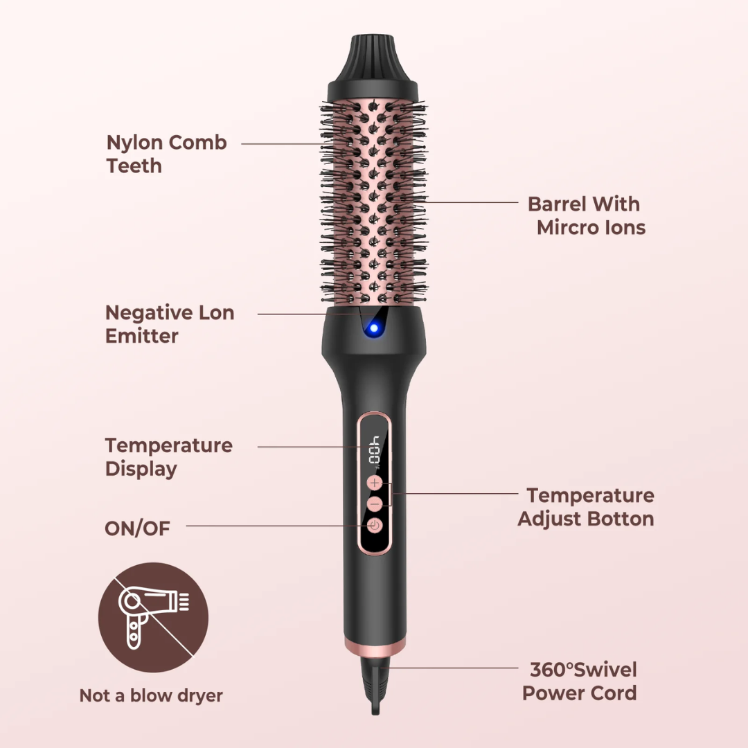 Heated Styling Brush 3-in-1 Ionic Hair Curler