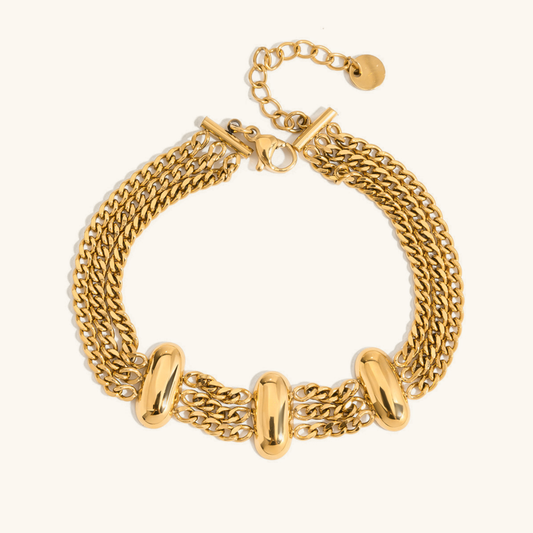Kathleen Layered Chain Gold Bracelet 0