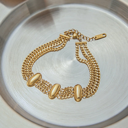 Kathleen Layered Chain Gold Bracelet 6