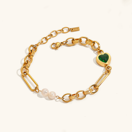 Melanie Emerald Pearl Bracelet 0