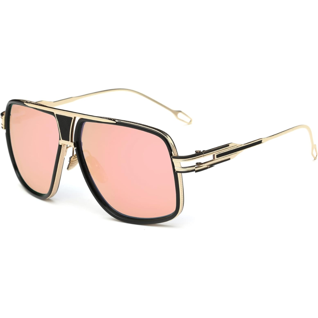 Men’s Aviator Sunglasses with Alloy Frame and UV Protection