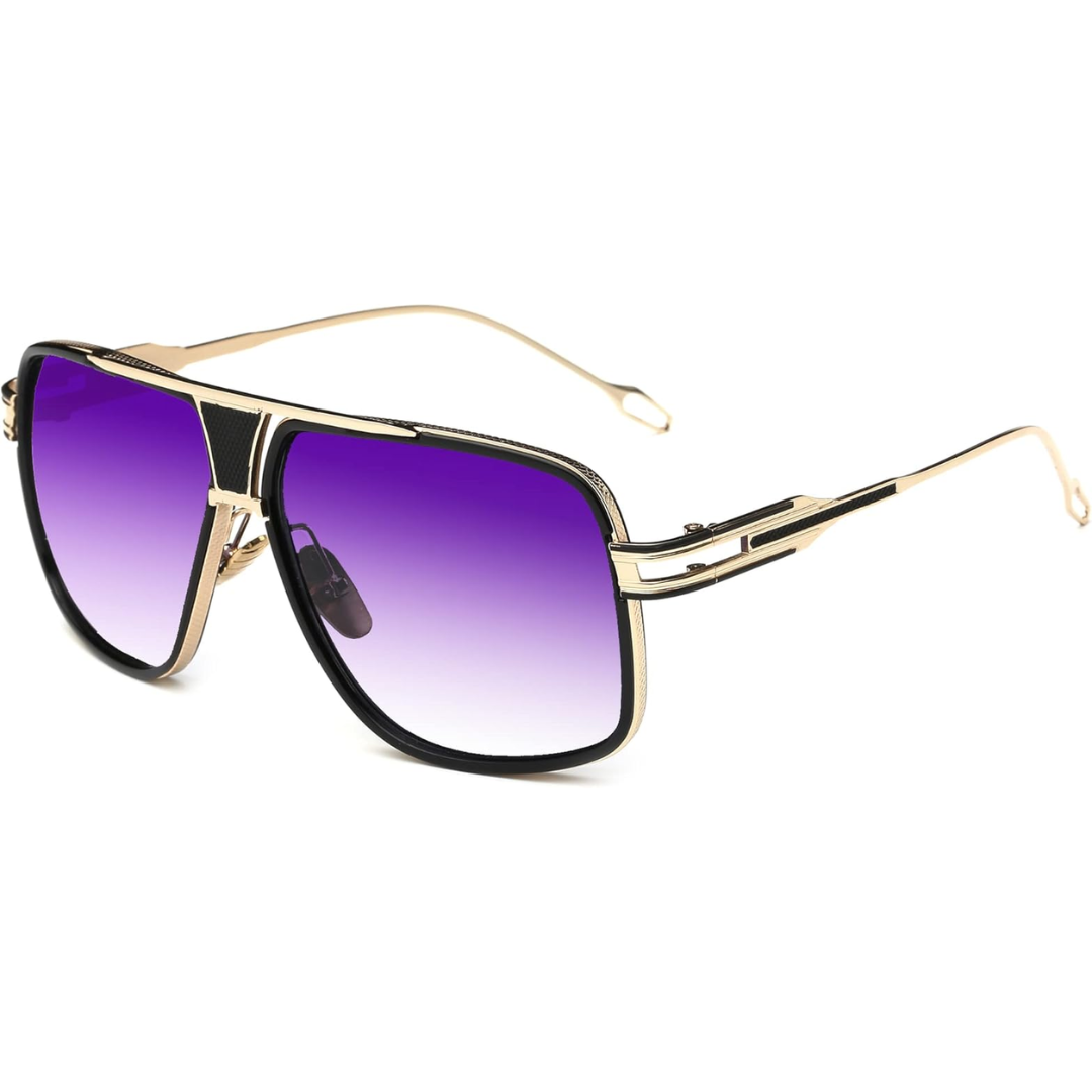 Men’s Aviator Sunglasses with Alloy Frame and UV Protection