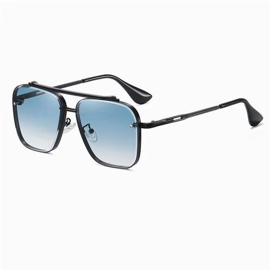 Men’s Gradient Lens Sunglasses with Large Metal Frame