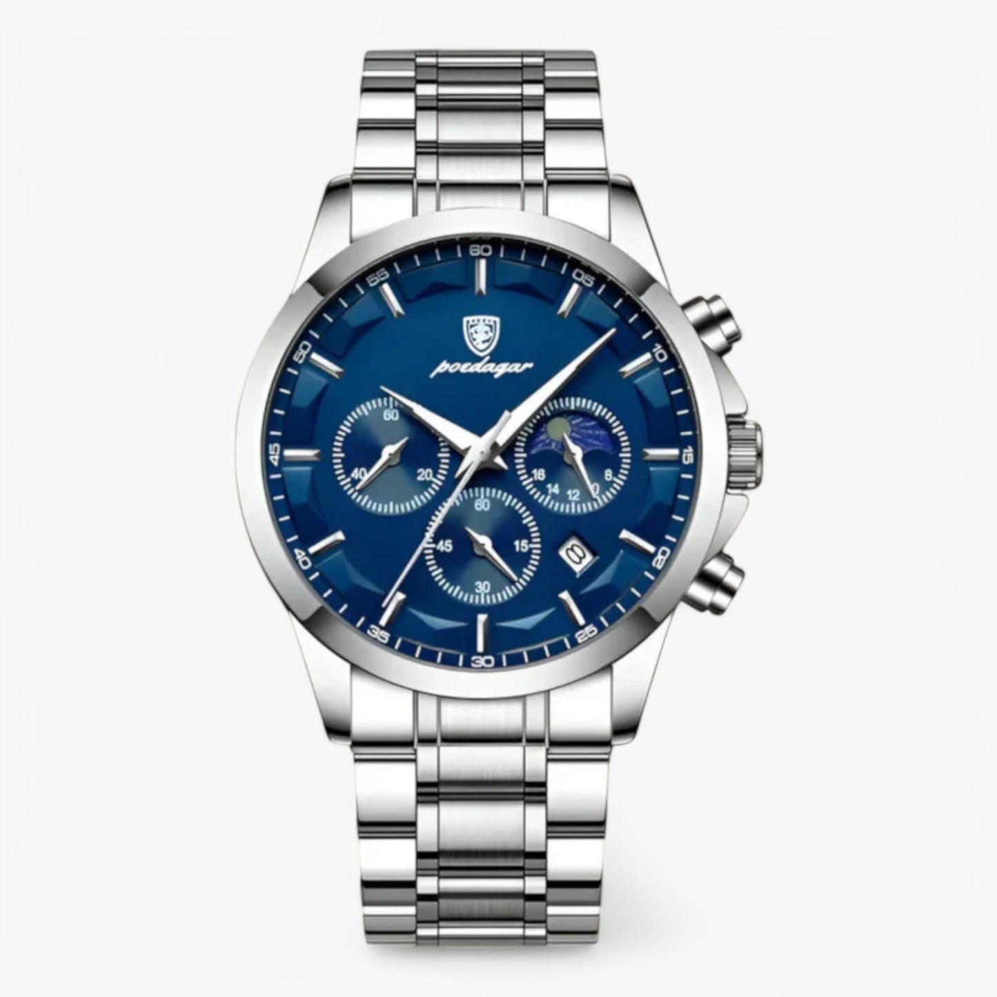 Men’s Leather Strap Chronograph Watch with Date
