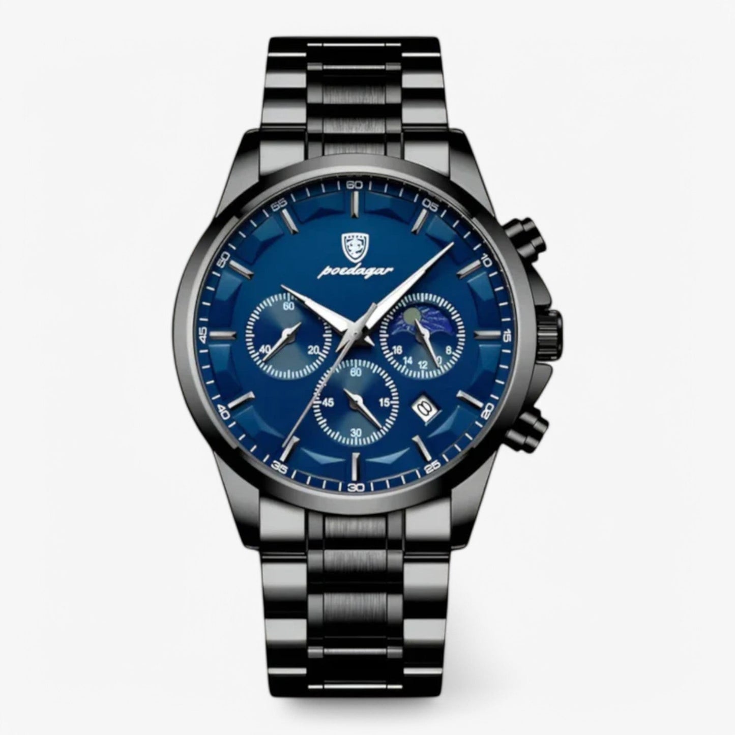 Men’s Leather Strap Chronograph Watch with Date