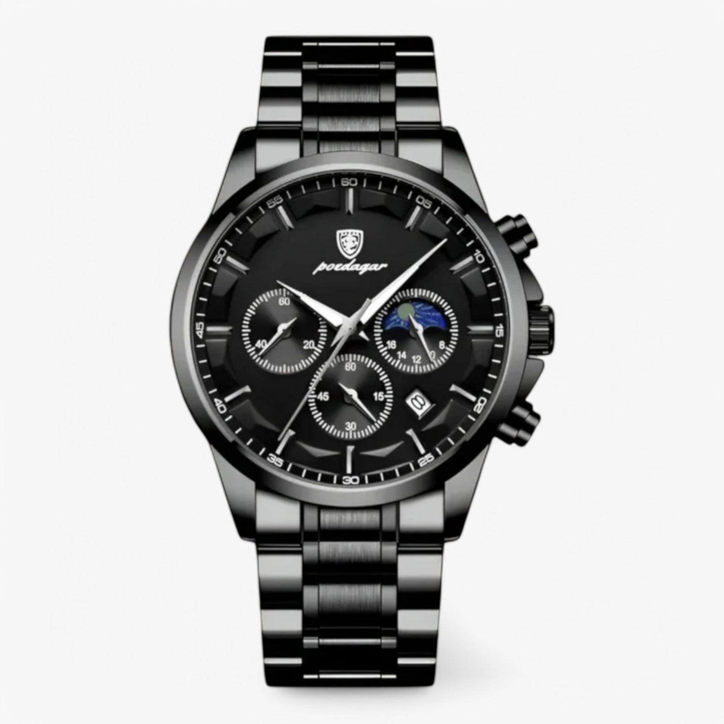 Men’s Leather Strap Chronograph Watch with Date