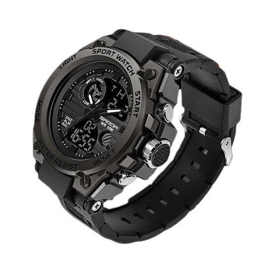 Men’s Military Watch with Analog Digital Display and Features