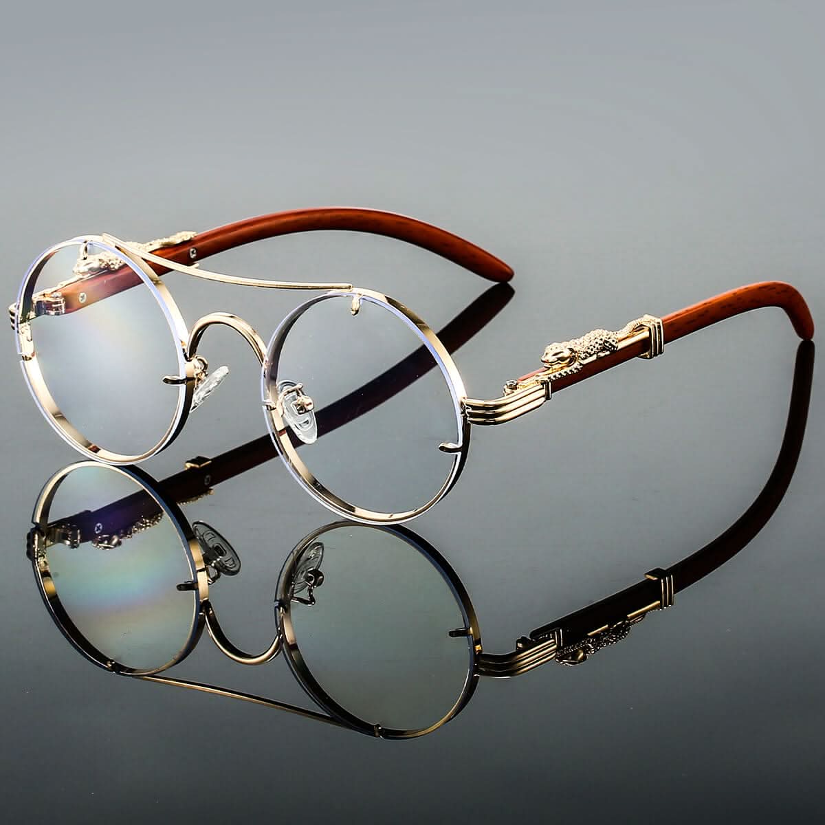 Men’s Oval Metal Retro Sunglasses with UV Protection