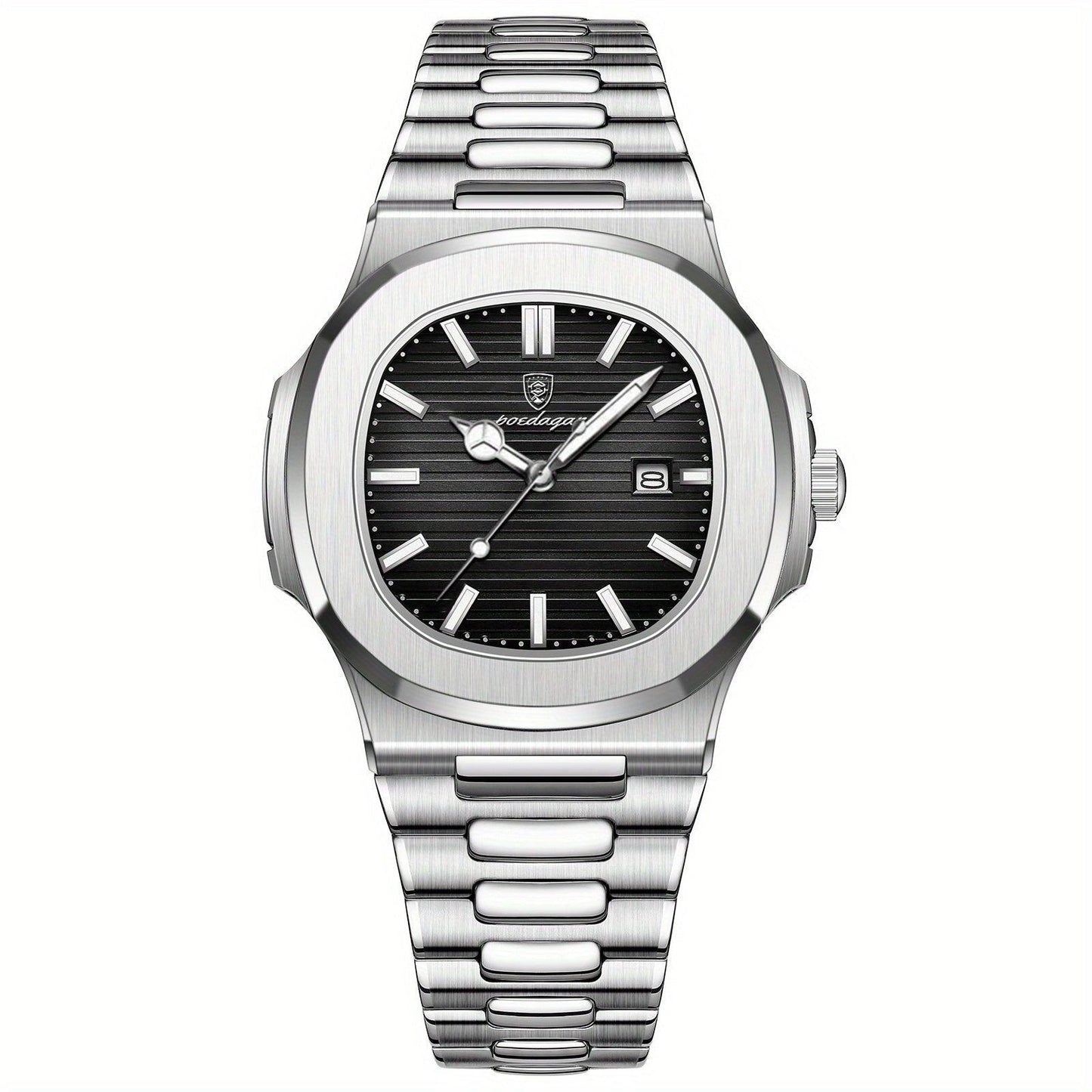 Men’s Stainless Steel Quartz Wristwatch with Date