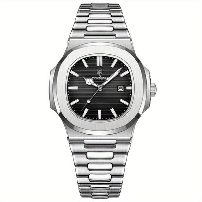 Men’s Stainless Steel Quartz Wristwatch with Date