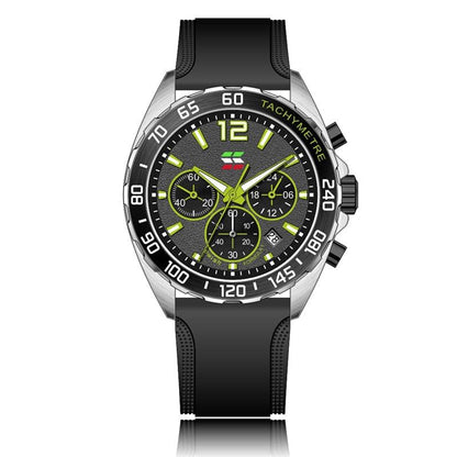 Men’s Water-Resistant Quartz Watch with Leather Strap