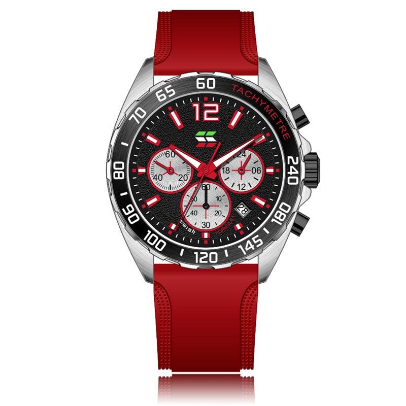 Men’s Water-Resistant Quartz Watch with Leather Strap