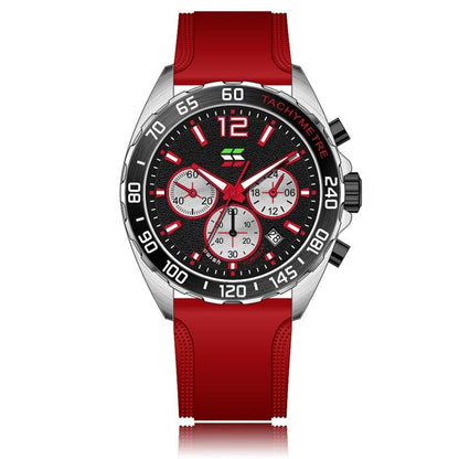 Men’s Water-Resistant Quartz Watch with Leather Strap