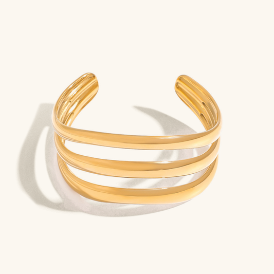 Meredith Triple Layer Gold Bangle 0