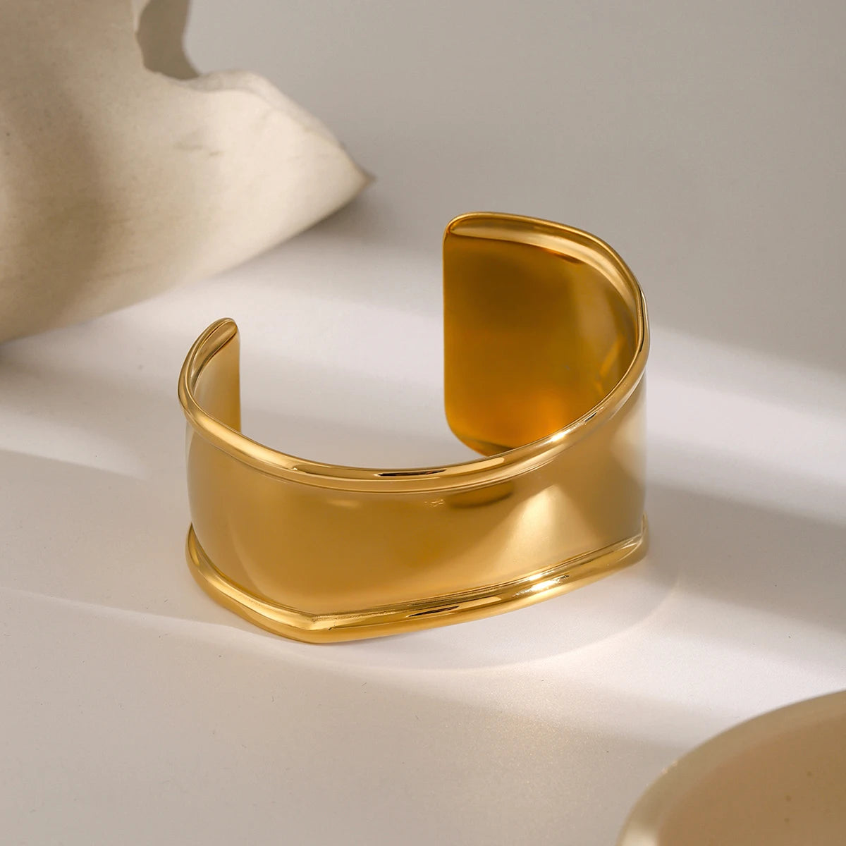 Nellie Smooth Gold Cuff 3