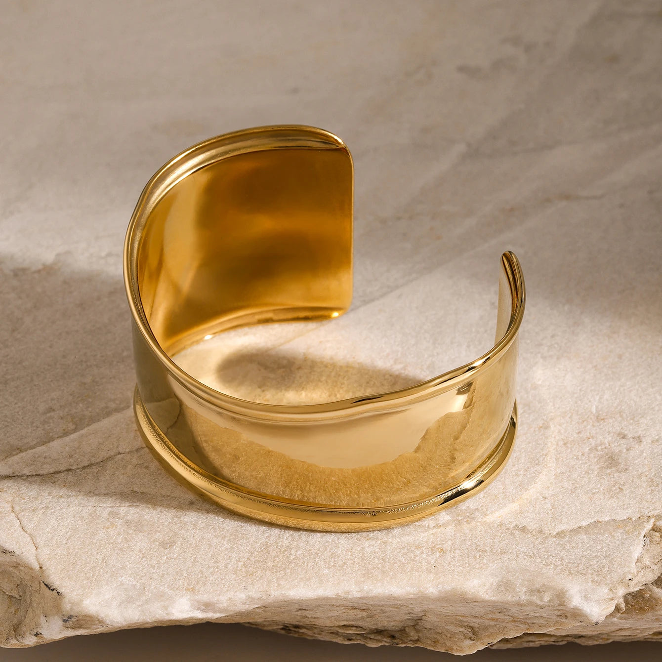 Nellie Smooth Gold Cuff 4