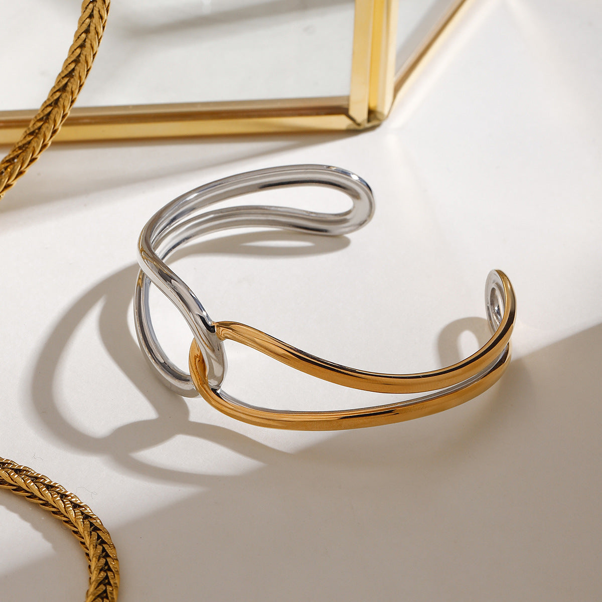 Noria Two Tone Gold Bangle 4