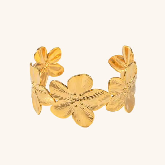 Ophelie Gold Floral Bangle 0