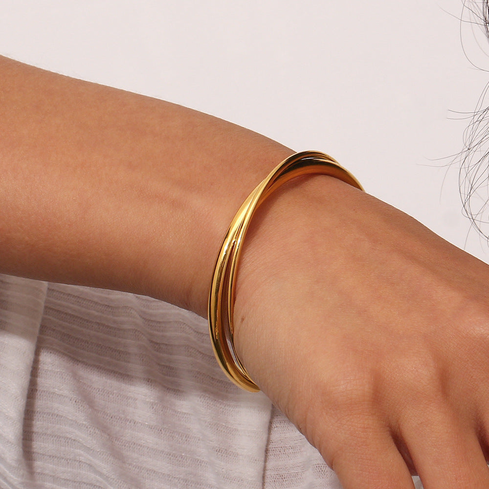 Rianne Layered Gold Bangle 2