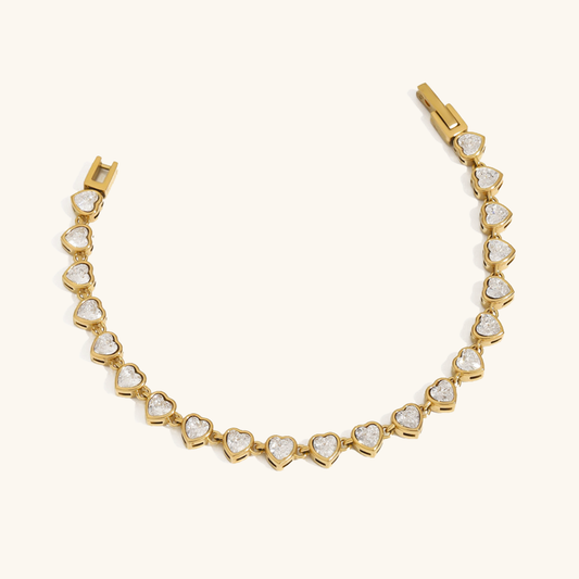 Romani Heart Shaped Tennis Bracelet 0